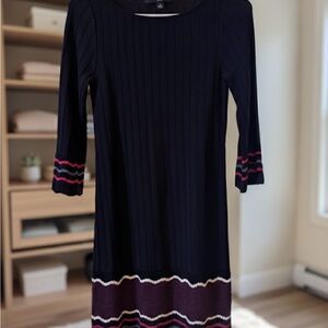 Nine West Black Dress with Pink and Purple Accents